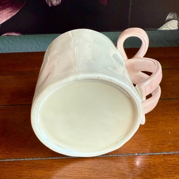 New Pink Bow 🎀 Iridescent Textured Ceramic Coffee Tea Mug Cup 12oz w/ Box - Picture 5 of 6